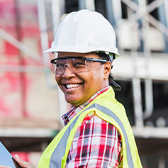 Happy construction worker