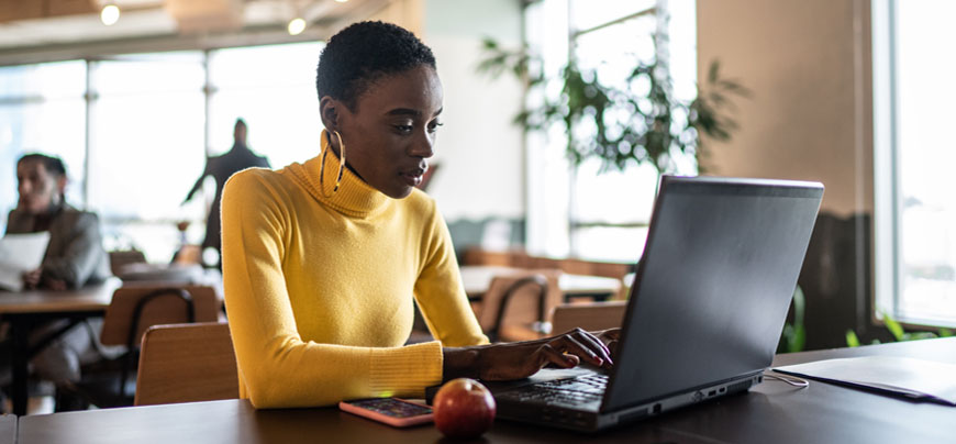 Business woman on the computer